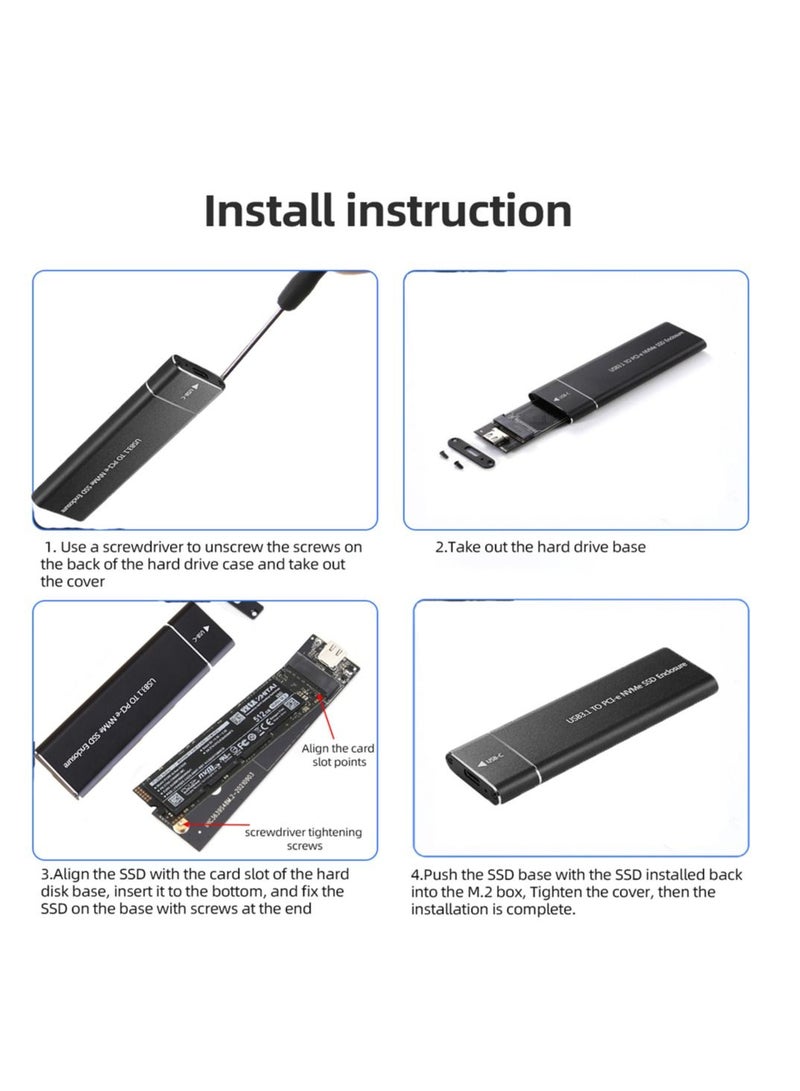 AROAQ Portable  Adapter M Key HD Storage Box for Mac Windows Laptop PC Type C - Image 4