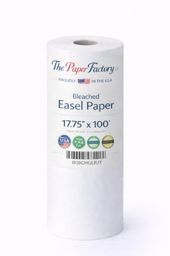 The Paper Factory LLC Durable Art Easel Paper Roll 17.75" x 100 Feet - for Kids Crafts, Drawing & Painting – White Easel Paper Roll for Art Tables, Classrooms & Home Projects - Image 1