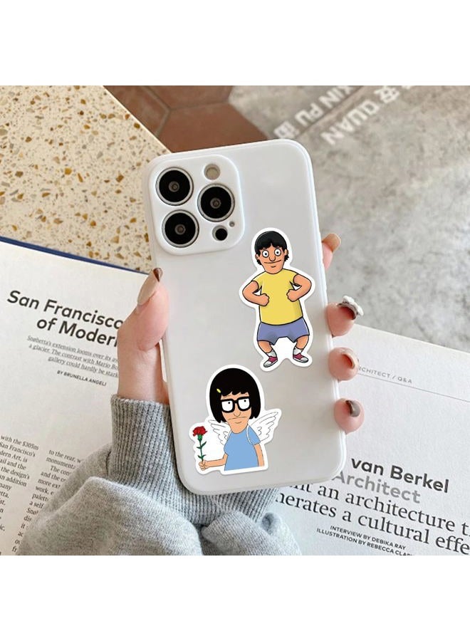 MINRAIN 100PCS Funny Cartoon Bob's Burgers Waterproof Sticker for Water Bottles Cartoon Characters Stickers for Kids, Toddlers, Teens, Girls, Adults (Bob's Burgers) - Image 2