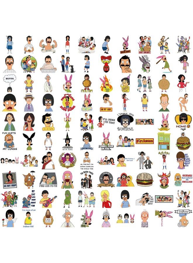 MINRAIN 100PCS Funny Cartoon Bob's Burgers Waterproof Sticker for Water Bottles Cartoon Characters Stickers for Kids, Toddlers, Teens, Girls, Adults (Bob's Burgers) - Image 5