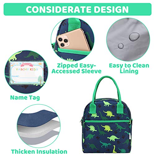 VASCHY Lunch Box Bag for Kids, Insulated Lightweight Lunch Box Tote for Toddler Boys and Girls School Daycare Kindergarten Dinosaur - Image 5