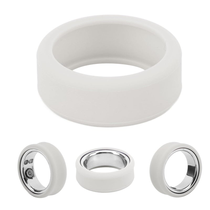 Zunate Silicone Ring Cover, Elastic Ring Cover for Smart Rings, Silicone Ring Protector, Scratch Wedding Band Ring Cover for Men Woman (Grey) - Image 1