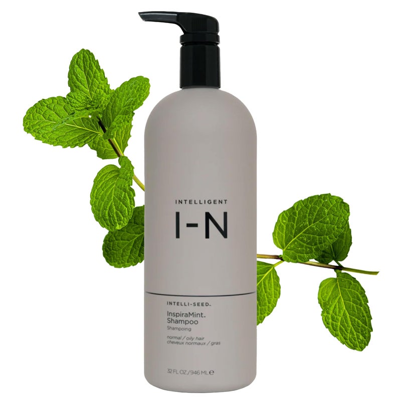 Intelligent Nutrients InspiraMint Shampoo, Invigorating Organic Mint Daily Shampoo for Fine and Oily Hair, Balancing, Refreshing, Color-Safe, Vegan, 32 Fl Oz - Image 1