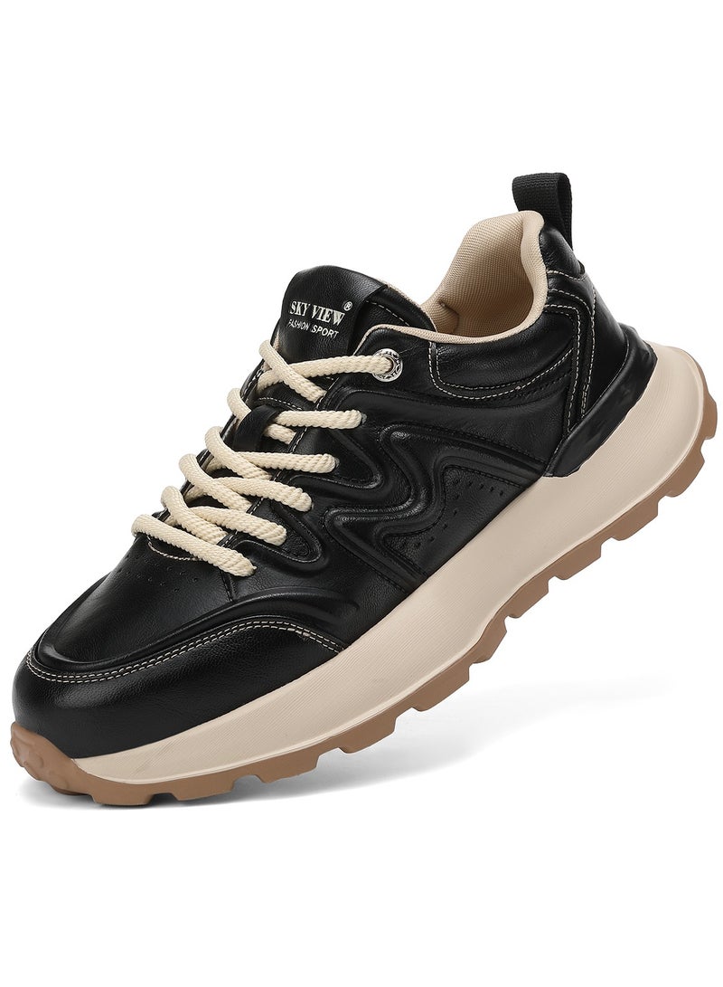 Sky View SKY VIEW Men Fashion Casual Shoes Mid Top Wide Hiking Sneakers Non-Slip Trekking Walking Shoes Running Shoes for Men with Arch Support  - Image 3