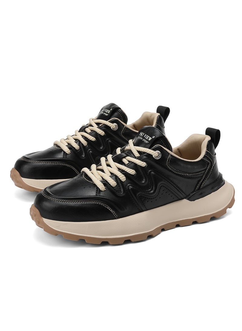 Sky View SKY VIEW Men Fashion Casual Shoes Mid Top Wide Hiking Sneakers Non-Slip Trekking Walking Shoes Running Shoes for Men with Arch Support  - Image 1