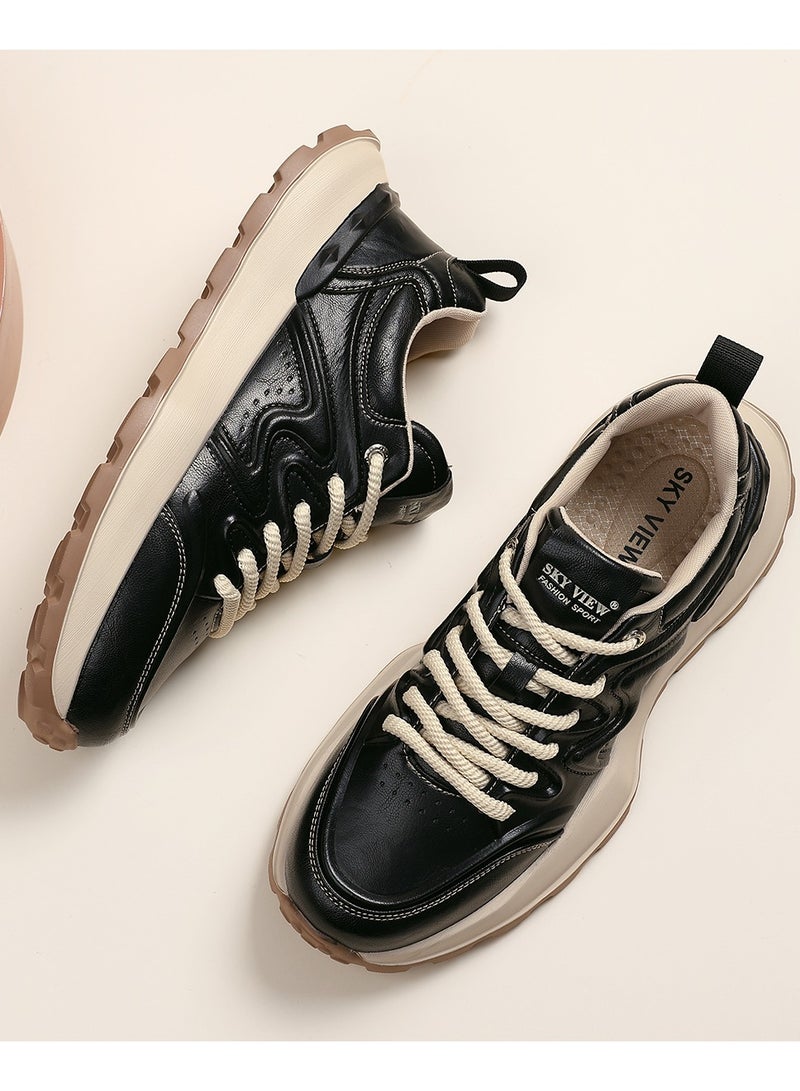 Sky View SKY VIEW Men Fashion Casual Shoes Mid Top Wide Hiking Sneakers Non-Slip Trekking Walking Shoes Running Shoes for Men with Arch Support  - Image 2