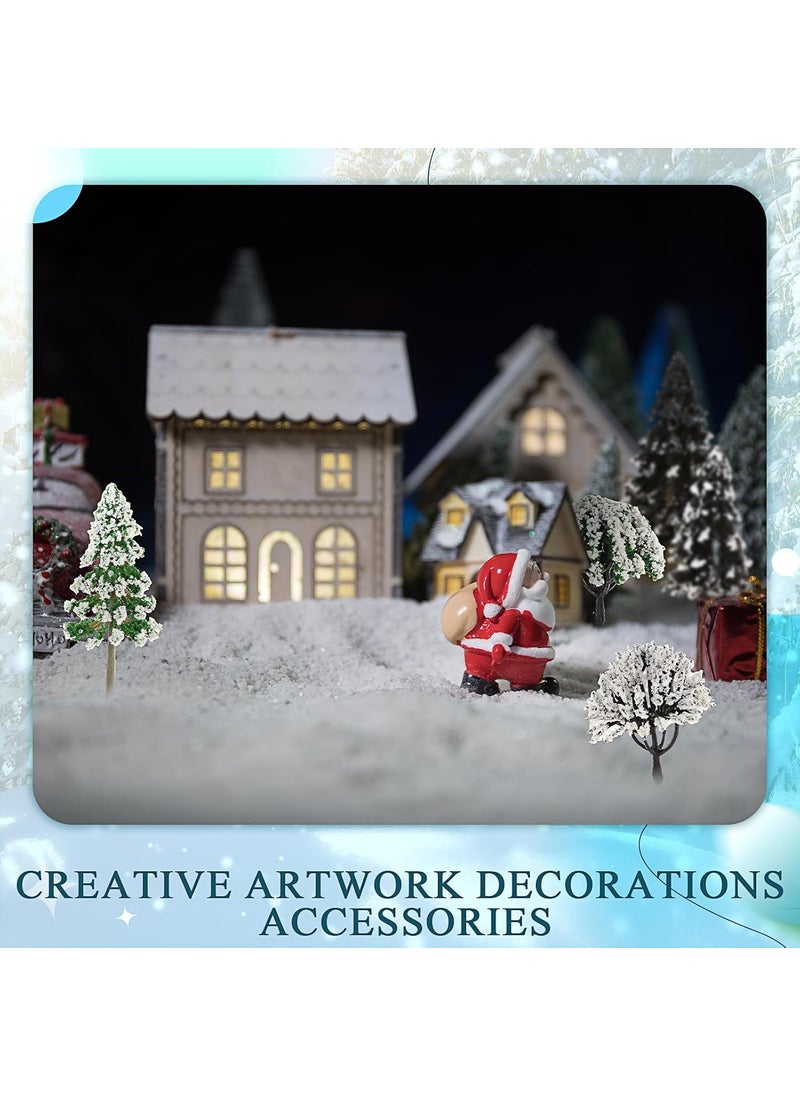 Canlierr 28 Pcs Miniature Model Trees for Diorama Mini Tiny Snowy Tree Figurine Winter Small Trees for Villages Craft Model Train Scenery Accessories  - Image 5