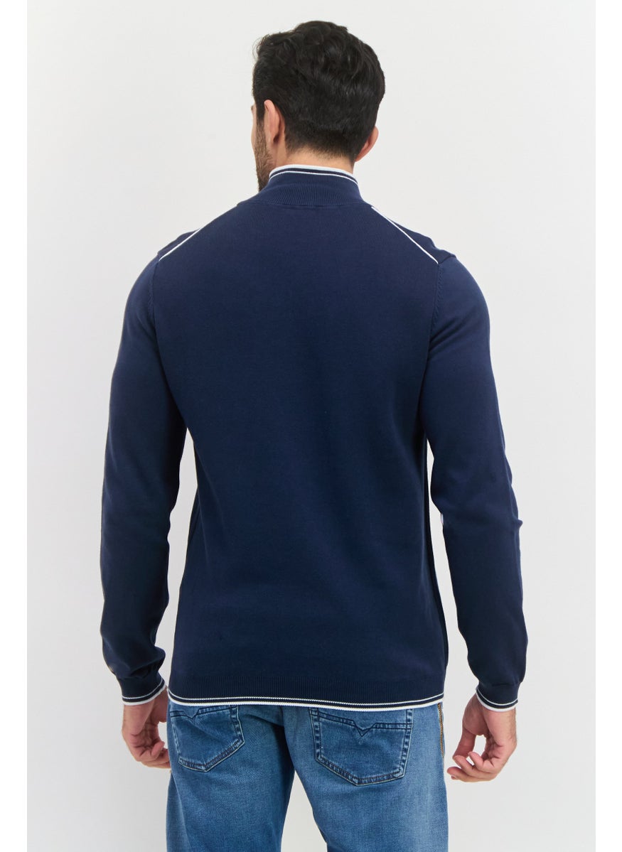 Men High Neck Long Sleeves Knitted Sweater, Navy - pzsku/ZC645D7AFFC3D528D975AZ/45/_/1738678503/e3719406-eef9-4410-9e9d-104324503799