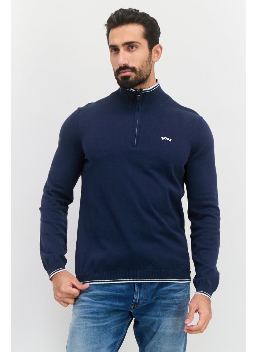 Men High Neck Long Sleeves Knitted Sweater, Navy - pzsku/ZC645D7AFFC3D528D975AZ/45/_/1738678505/11654274-c27d-4d90-8758-4cd3d3bc67ae