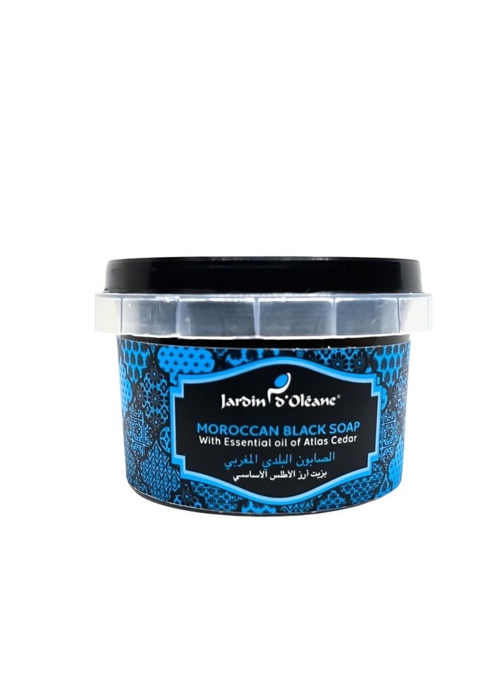 Moroccan Black Soap With Atlas Cedar Essential Oil Blue 250g