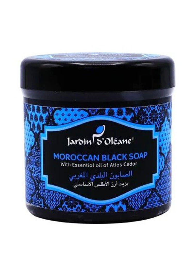 Moroccan Black Soap With Atlas Cedar Essential Oil Blue 250g
