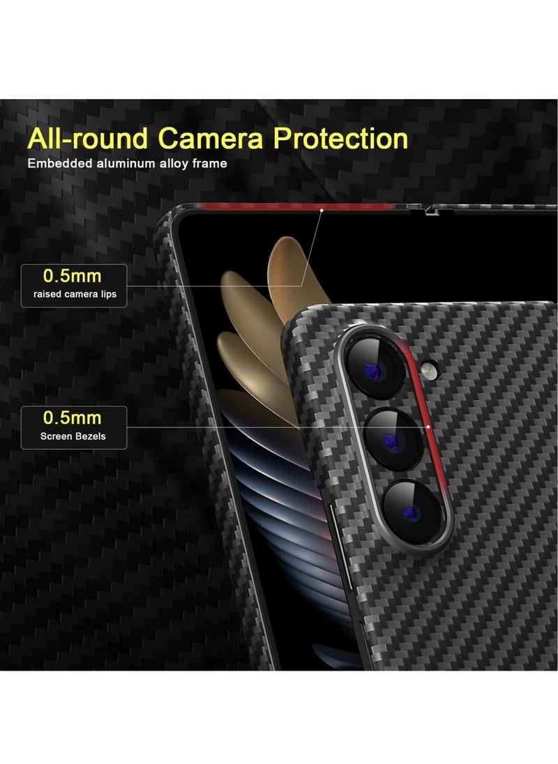 Aookay Case For Samsung Galaxy Z Fold 5, Real Aramid Fiber Precise Hole Position With Ultra Slim Protective Shockproof Cover For Z Fold 5  - Image 3