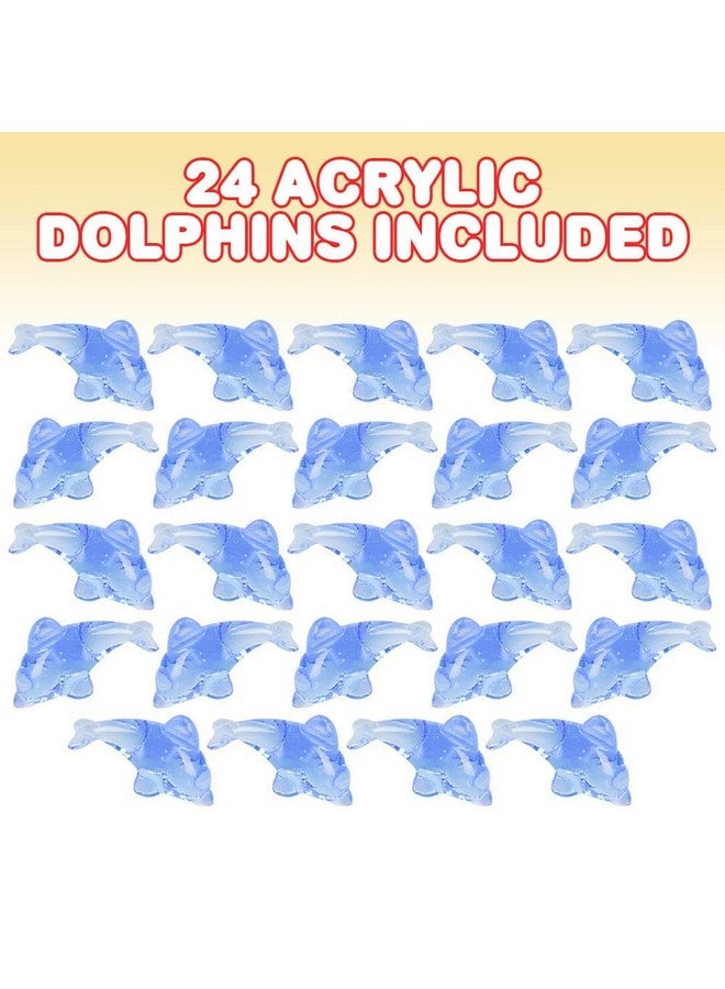 ArtCreativity ArtCreativity Acrylic Dolphin Cake & Cupcake Toppers, Set of 24, Mini 2 Inch Dolphin Figurines, Decorations for Sea, Nautical, Mermaid, & Baby Shower Parties, Fun Party Favors, Goodie Bag Fillers  - Image 2