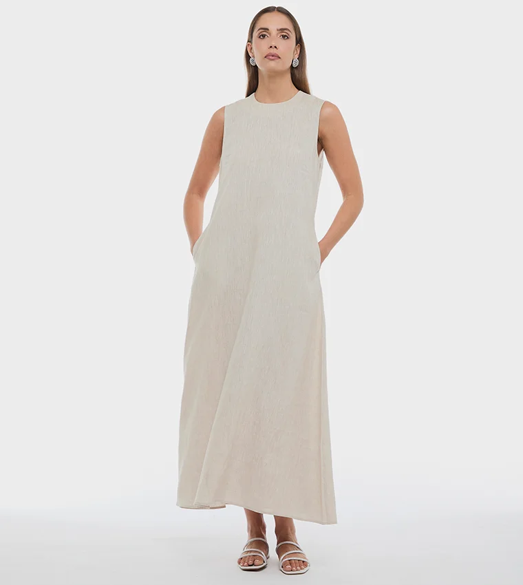 بي سي بي جي BCBG Sleeveless Solid Dress