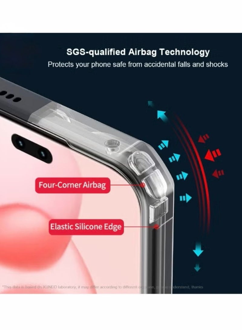 Xundo Clear Case for Honor 400 5G | Premium Rugged | Durable Shock-absorbing Frame | Black Border | Thermoplastic Polyurethane | Airbag Anti-drop Protection - Clear - Image 3