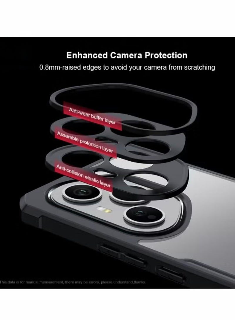Xundo Clear Case for Honor 400 5G | Premium Rugged | Durable Shock-absorbing Frame | Black Border | Thermoplastic Polyurethane | Airbag Anti-drop Protection - Clear - Image 4