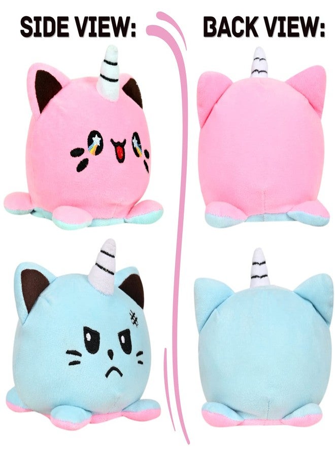 DearJoy Reversible Happy & Sad Cat Soft Toy (Blue and Pink) - Image 4