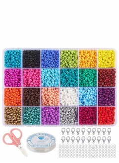 SYOSI Seed Beads for Jewelry Making Kit, Bracelet Making Supplies - with Glass Faceted Beads, Hoop Earrings, Copper Wire, String and Charms for DIY Rings Waist Beads Earring Necklace Gift  - Image 1