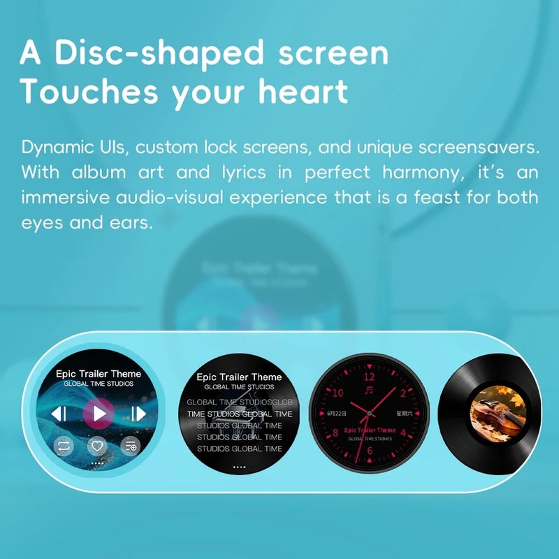 Fiio Disc Portable HiFi Music Player, Dual DAC Player with 3.5mm & 4.4mm Outputs, Bluetooth 5.4 Ldac, Round Touchscreen, Sky Blue - Image 3