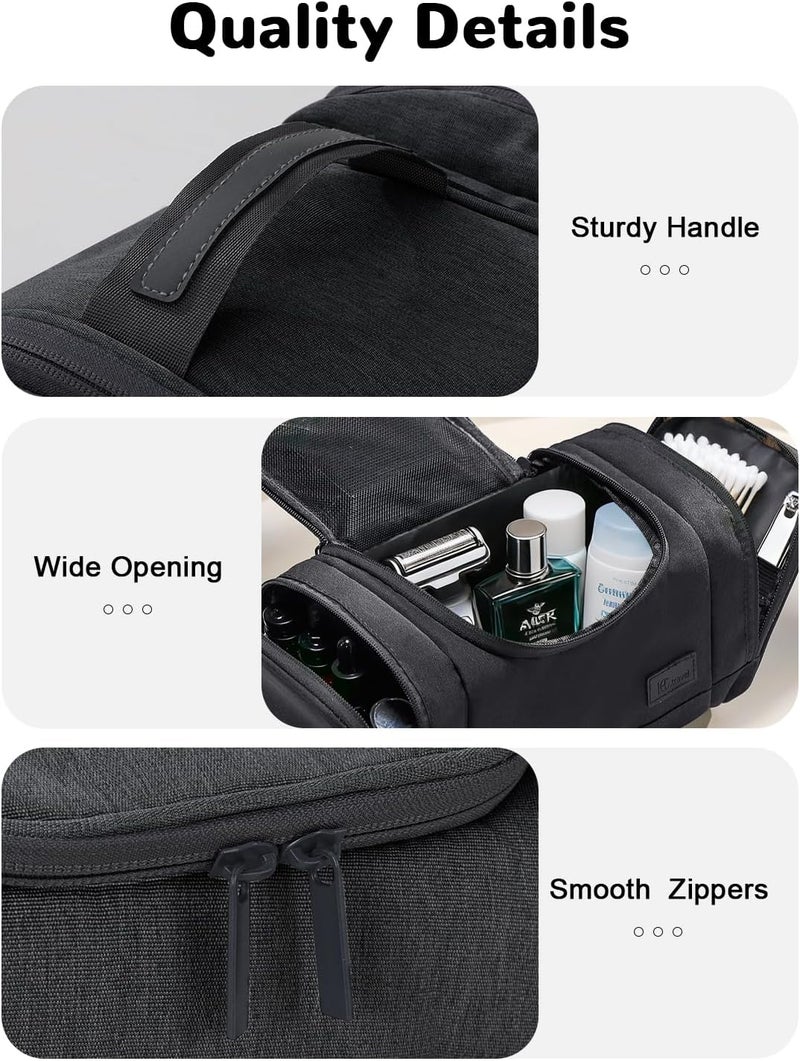 Outplea Compact Travel Toiletry Bag, Small Portable Wash Bag, Toiletries Organizer for Travel-Sized Accessories, Black, One Size, Practical - Image 4