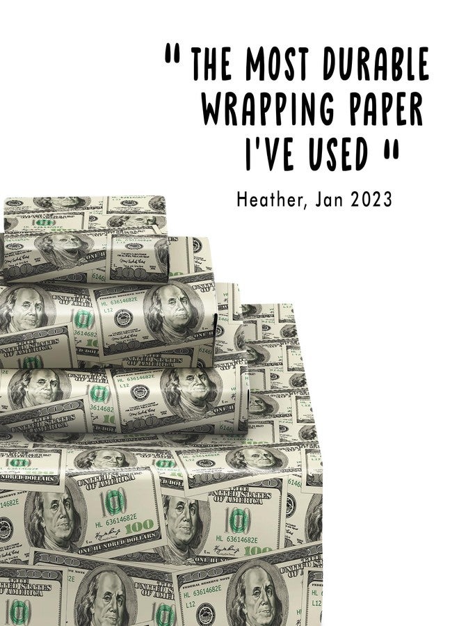 CENTRAL 23 Funny Paper - 6 Sheets Birthday Gift Wrap & Tags - Dollar Bills Money Wrap For MenWomenAdult - Funny Christmas Wrap Adult - Includes Stickers - Image 2