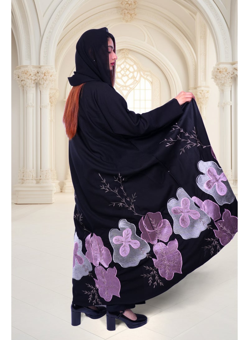 فاشون لاين عباية مزينة بالزهور مع تطريز أنيق - Image 2