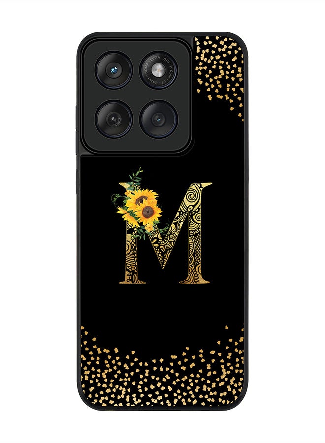 Stylizedd For Motorola MOTO Edge 60 Fusion/ Edge 60 Case,Slim fit Camera Protection, Shockproof Thin Phone cover  - Custom Floral Monogram - M ( Black ) - Image 1