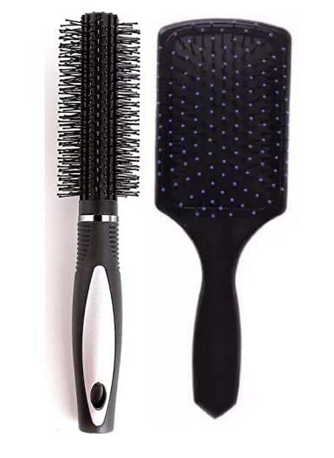 Glowhouse - Round Rolling Curling Roller Comb Hair Brush With Professional Paddle Hair Brush Comb For Men And Women - Image 1