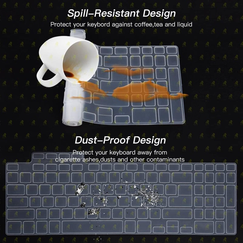Raya غطاء لوحة مفاتيح سيليكون لأجهزة ASUS TUF 2022 و ASUS TUF 2023 A15 / A16 / A17 / F15 / F17 و ASUS TUF 2024 A15 لأجهزة الألعاب المحمولة (سيليكون شفاف) - Image 4
