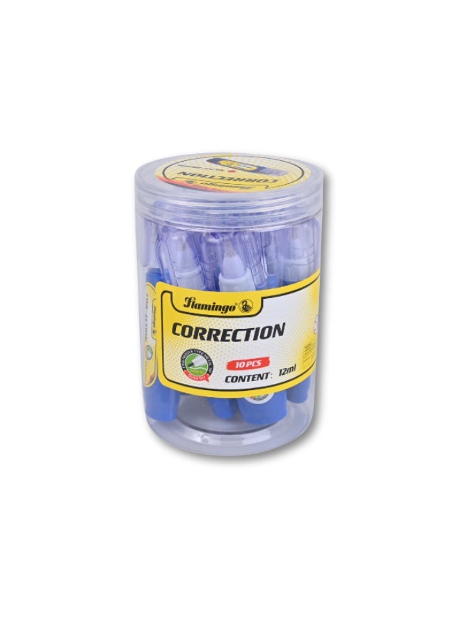 Flamingo Correction Pen - Pack of 10, 12ml - Image 1
