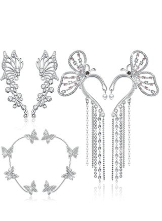 6 Pieces Butterfly Ear Cuff Butterfly Earrings Butterfly Ear Crawler Clip Wrap Diamond Zircon Stud Earrings for Women Girls - pzsku/ZC64662C4C7313B228864Z/45/_/1696902695/756175b1-59a2-418b-84c3-379fb858f3a6