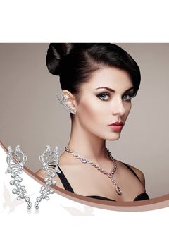 SYOSI 6 Pieces Butterfly Ear Cuff Butterfly Earrings Butterfly Ear Crawler Clip Wrap Diamond Zircon Stud Earrings for Women Girls  - Image 3