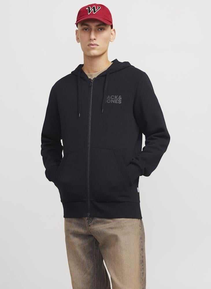 JACK & JONES Logo Zip Through Hoodie - Image 1