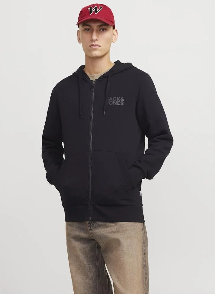 Logo Zip Through Hoodie