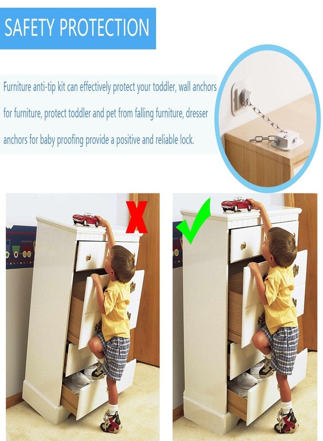YEYA Upgraded Anti-Tip No Drill Furniture Anchor with 3M Adhesive 10" Adjustable Straps, Baby Proofing Wall Anchors for Child Safety, Playroom Essentials 2P - Image 5