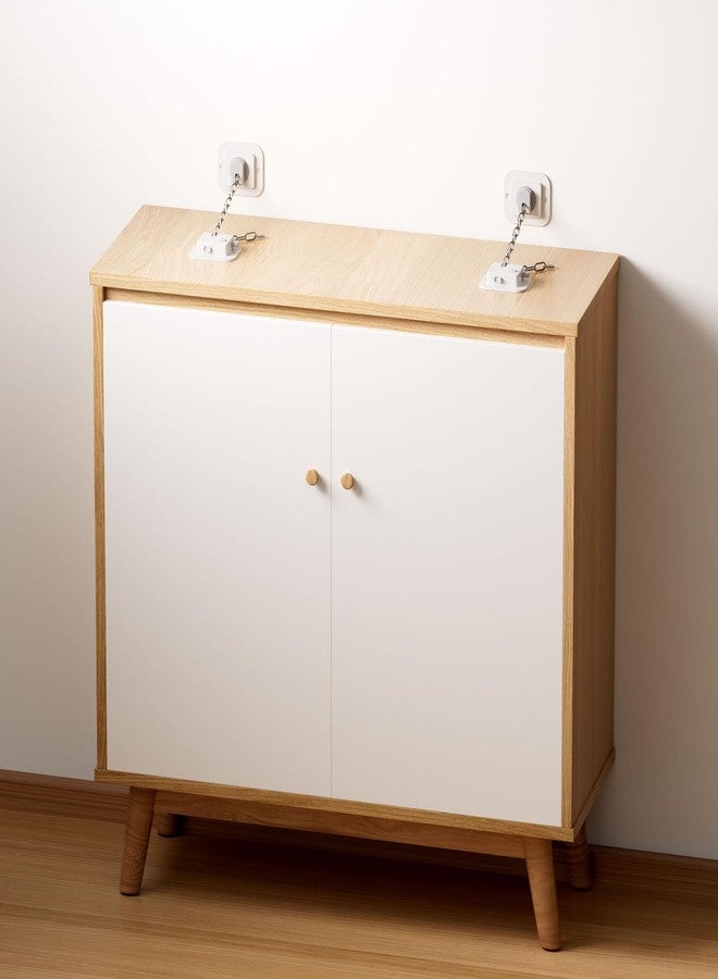 YEYA Upgraded Anti-Tip No Drill Furniture Anchor with 3M Adhesive 10" Adjustable Straps, Baby Proofing Wall Anchors for Child Safety, Playroom Essentials 2P - Image 4