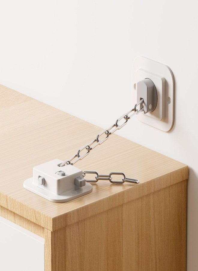 YEYA Upgraded Anti-Tip No Drill Furniture Anchor with 3M Adhesive 10" Adjustable Straps, Baby Proofing Wall Anchors for Child Safety, Playroom Essentials 2P - Image 2