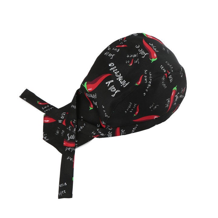 Pirate Chef Cap with Streamer Unisex Work Hat Color stripe  - Image 5