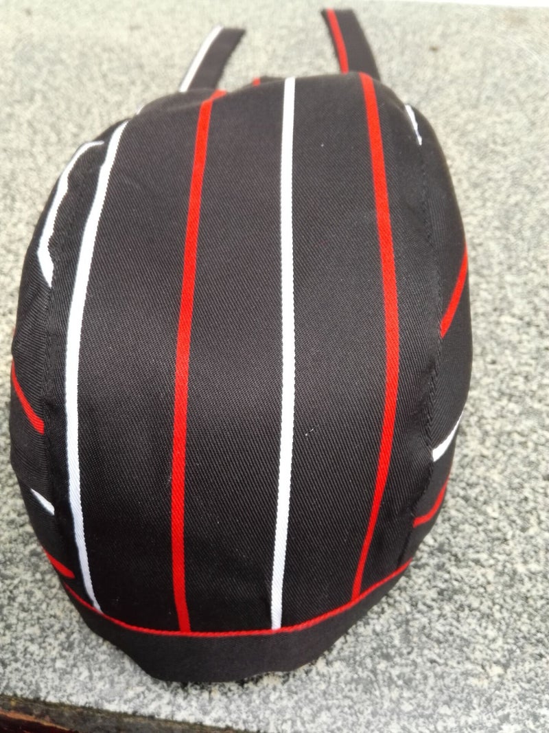 Pirate Chef Cap with Streamer Unisex Work Hat Color stripe  - Image 1