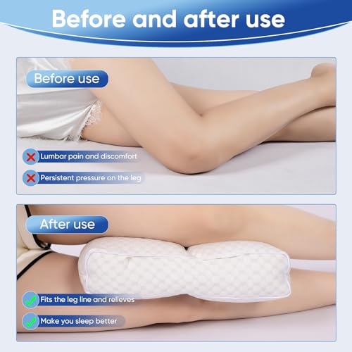 MINUPWELL Cooling Knee Pillow for Side Sleeper, 4"Leg Pillow for Side Sleeping, 100% Cooling Fabric Pillow for Between Knees While Sleeping - High Support Alternative for Relieving Leg, Back, and Knee Pain - Image 5