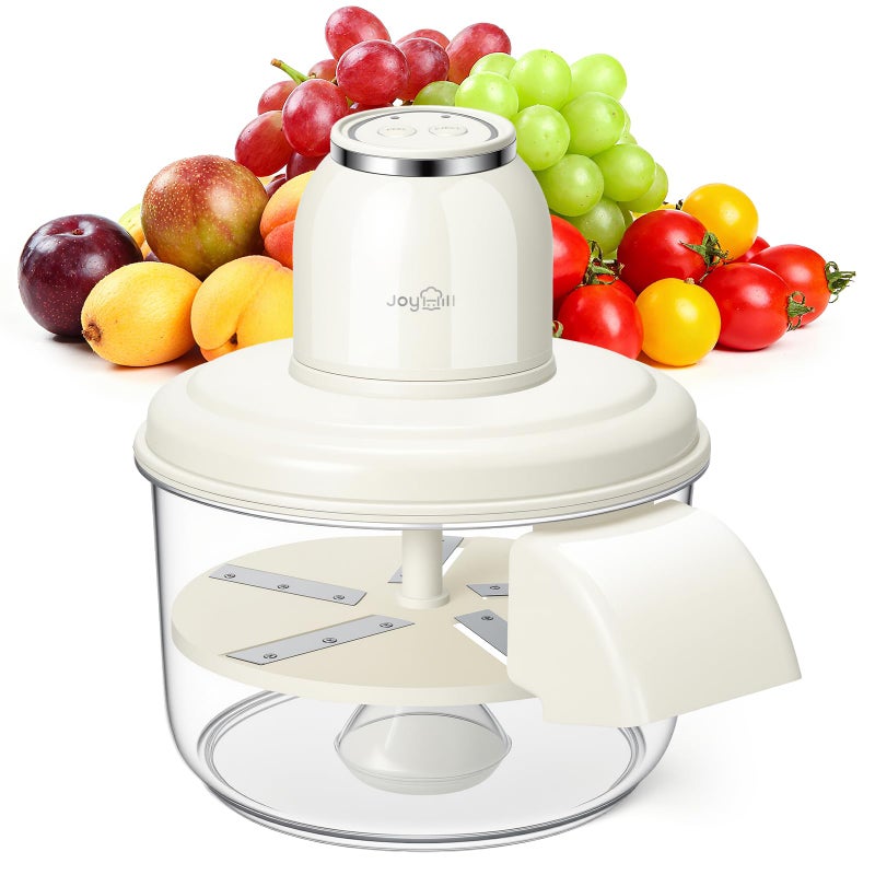 JOYHILL Electric Grape Peeling Machine, Automatic Fruit and Garlic Peeler for Grape Tomato Cherry, 50W Motor with Stainless Steel Blades, Rechargeable Cordless Kitchen Peeling Tool (White-1PC) - Image 1