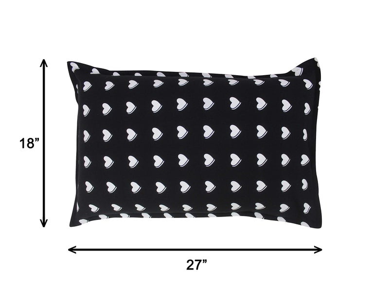 Airwill 100% Cotton Printed Pattern Flap Pillow Covers (46x69cm)(Black, White, Pack of 2 Pieces) - Image 2