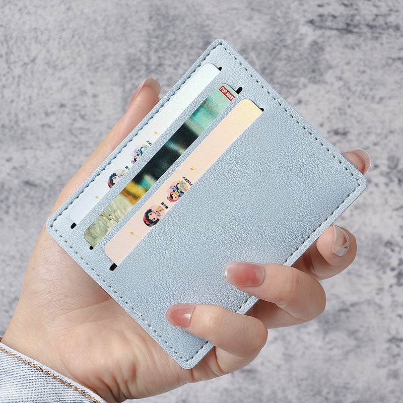 Slim Mini Card Holder Wallet for Men  Women Blue 