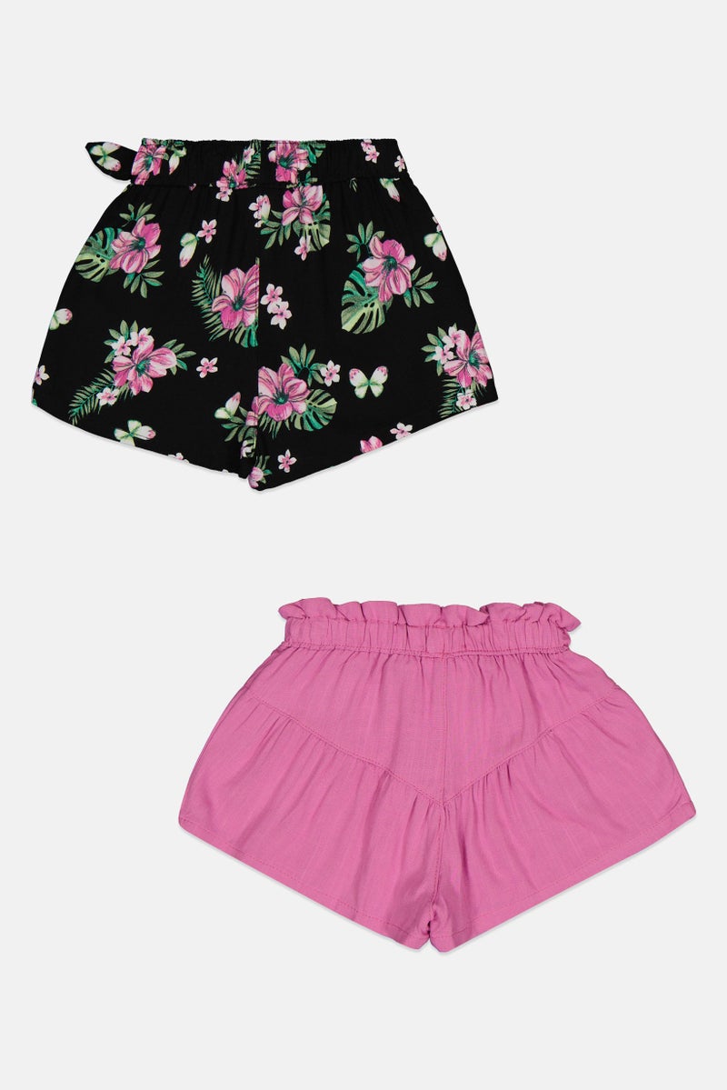 Nanette lepore Toddlers Girl 2Pcs Floral Print Basic Shorts, Multicolor - Image 3