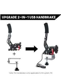 Flash Hawk 16-bit Sim Handbrake for PC Windows Sim Racing Games USB Handbrake for G25 G27 G29 G920 G923 for Thrustmaster T500 T300 with Handle Grip USB Cable (PC System only)  - Image 3