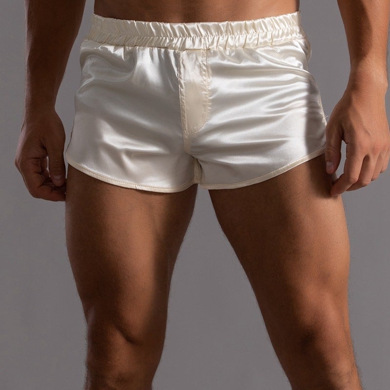 Mens Silk Boxer Shorts Plus Size Sleepwear Gold (218 silk SJK)