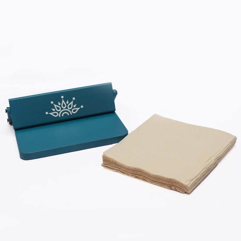 bambaiSe Premium Painted Wood Square Tissue Tray Durable Mandala Art Paper Napkin Holder for Dining Table Blue - Image 3