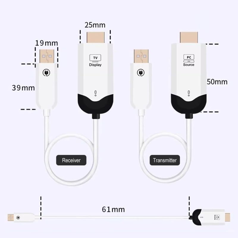 مُرسل HDMI لاسلكي - مستقبل HDMI ببساطة توصيل واستخدام ببث عالي الدقة 2K بتقنية النطاق المزدوج 5G للترفيه المنزلي وعروض الأعمال والألعاب - Image 4