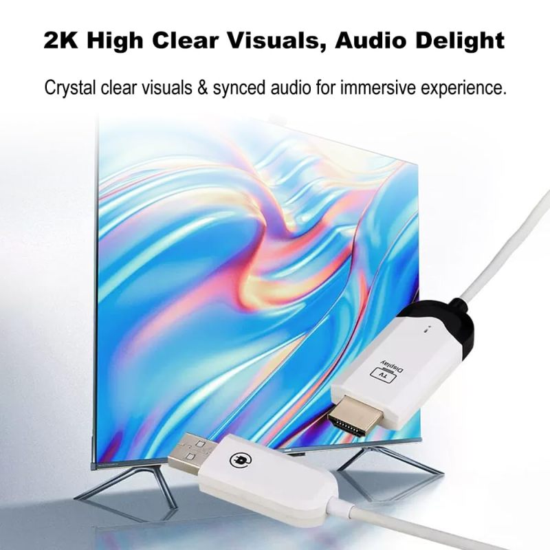 مُرسل HDMI لاسلكي - مستقبل HDMI ببساطة توصيل واستخدام ببث عالي الدقة 2K بتقنية النطاق المزدوج 5G للترفيه المنزلي وعروض الأعمال والألعاب - Image 5