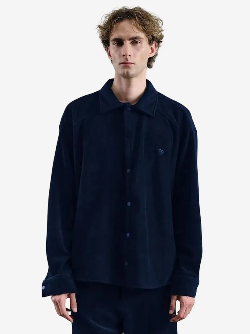 Giesto GIESTO Oversized Plush Shirt with Snap Closure
